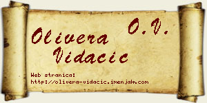 Olivera Vidačić vizit kartica